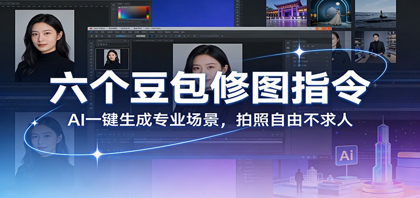 六个豆包修图指令：AI 一键生成专业场景，拍照自由不求人-天韵资源网