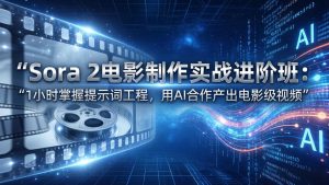 Sora 2电影制作实战进阶班：1小时掌握提示词工程，用AI合作产出电影级视频-天韵资源网