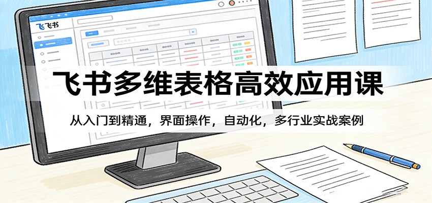飞书多维表格高效应用课：从入门到精通，界面操作，自动化，多行业实战案例-天韵资源网