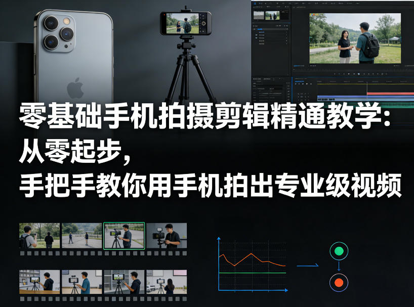 零基础手机拍摄剪辑精通教学：从零起步，手把手教你用手机拍出专业级视频-天韵资源网