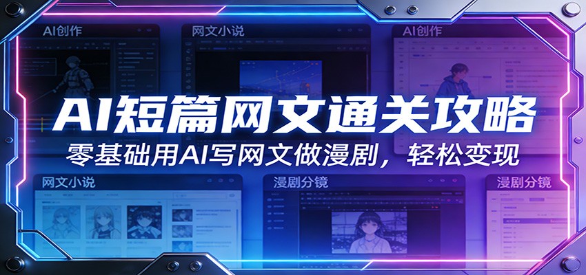 图片[1]-AI短篇网文通关攻略：零基础用AI写网文做漫剧，轻松变现-天韵资源网
