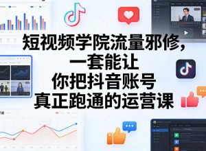 短视频学院流量邪修,一套能让你把抖音账号真正跑通的运营课-天韵资源网