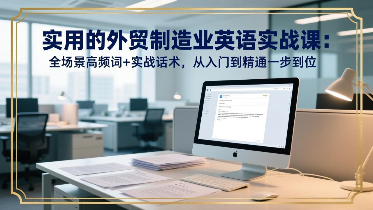 实用的外贸制造业英语实战课：全场景高频词+实战话术，从入门到精通一步到位-天韵资源网