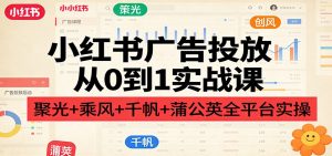 小红书广告投放从0到1实战课：聚光+乘风+千帆+蒲公英全平台实操-天韵资源网
