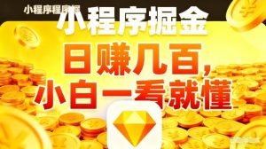 微信小程序掘金项目，不用复杂操作，5分钟就能学会上手操作，日入几张【揭秘】-天韵资源网