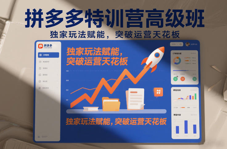 拼多多特训营高阶班，独家玩法赋能，突破运营天花板(更新26年3月)-天韵资源网