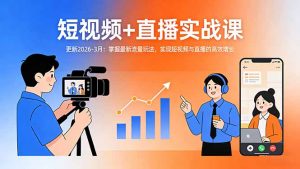 短视频+直播实战课-更新2026-3月：掌握最新流量玩法，实现短视频与直播的高效增长-天韵资源网