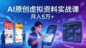 AI原创虚拟资料实战课：2026新机会，小红书闲鱼开店，普通人用AI轻松变现，月入5万+-天韵资源网