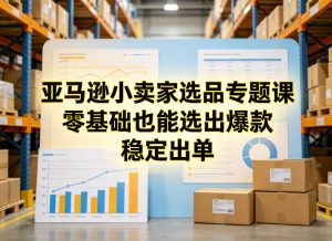 亚马逊小卖家选品专题课，零基础也能选出爆款，稳定出单-天韵资源网