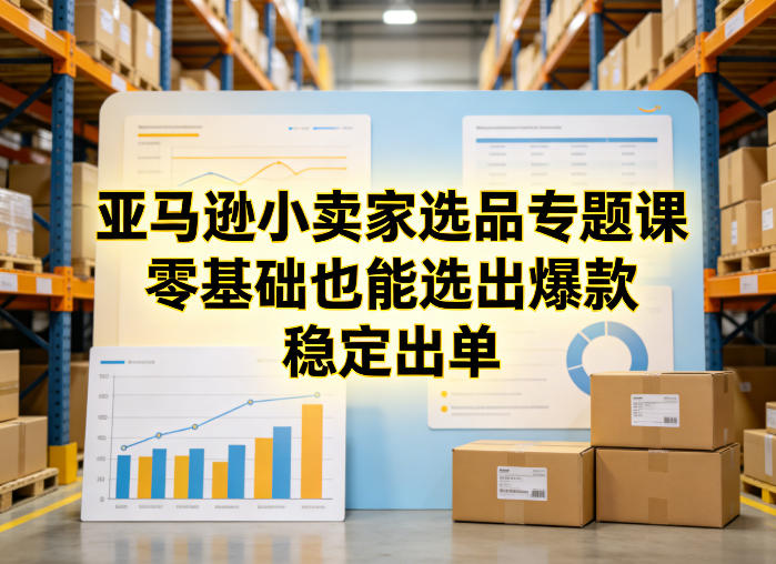 亚马逊小卖家选品专题课，零基础也能选出爆款，稳定出单-天韵资源网