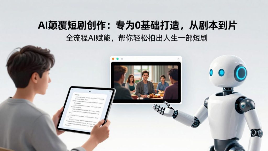 AI颠覆短剧创作：专为0基础打造，从剧本到成片全流程AI赋能，帮你轻松拍出人生第一部短剧-天韵资源网