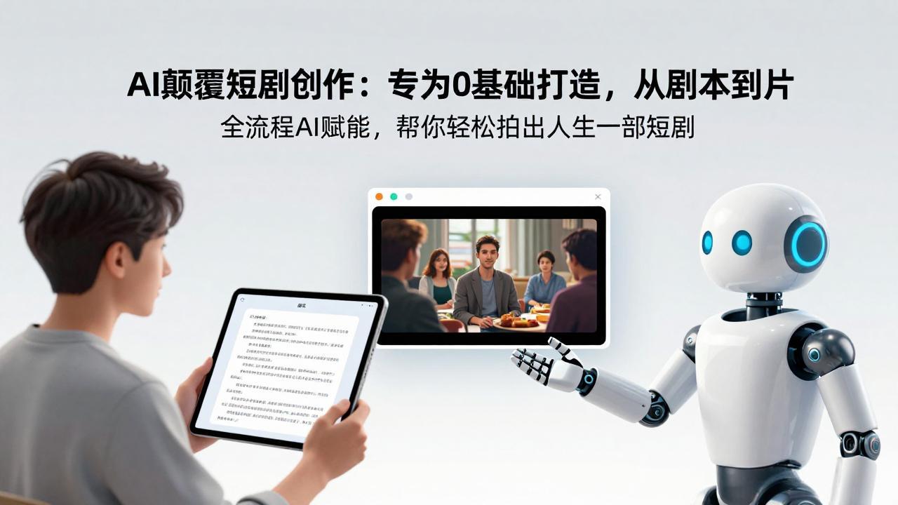 AI颠覆短剧创作：专为0基础打造，从剧本到成片全流程AI赋能，帮你轻松拍出人生第一部短剧-天韵资源网