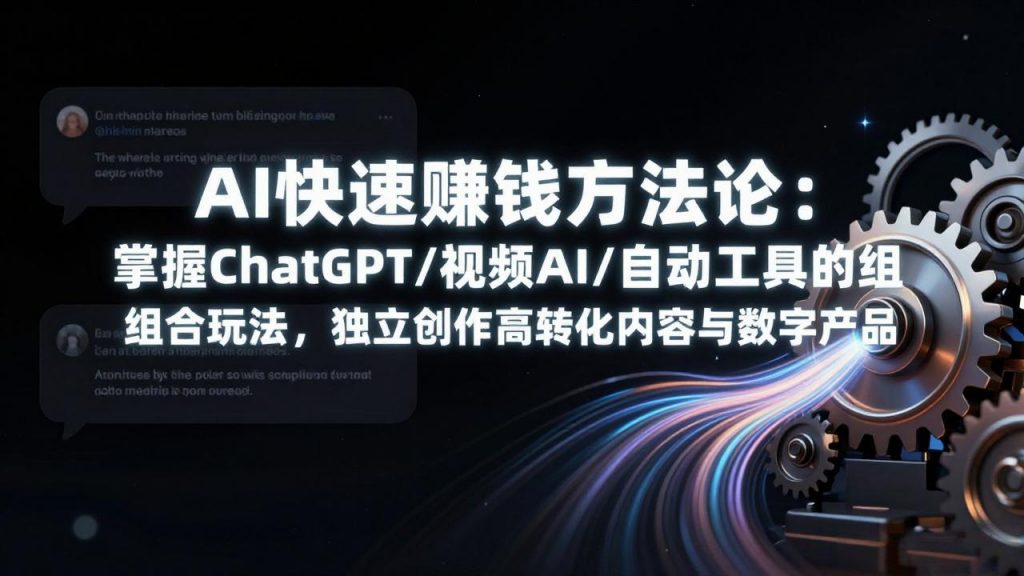 AI快速赚钱方法论：掌握ChatGPT/视频AI/自动化工具的组合玩法，独立创作高转化内容与数字产品-天韵资源网