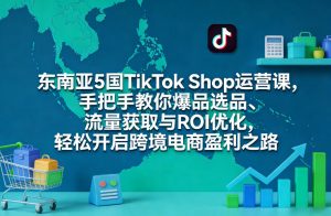 东南亚5国TikTok Shop运营课，手把手教你爆品选品、流量获取与ROI优化，轻松开启跨境电商盈利之路-天韵资源网