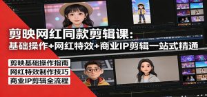 剪映网红同款剪辑：基础操作+网红特效+商业IP剪辑一站式精通-天韵资源网