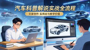 抖音汽车科普解说实战:文案+动画+画面处理+去水印全流程,打造专业汽车科普视频-天韵资源网