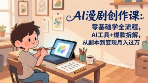 AI漫剧创作课：零基础学全流程，AI工具+爆款拆解，从剧本到变现月入过万-天韵资源网