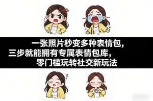 一张照片秒变多种表情包，三步就能拥有专属表情包库，零门槛玩转社交新玩法【文档】-天韵资源网