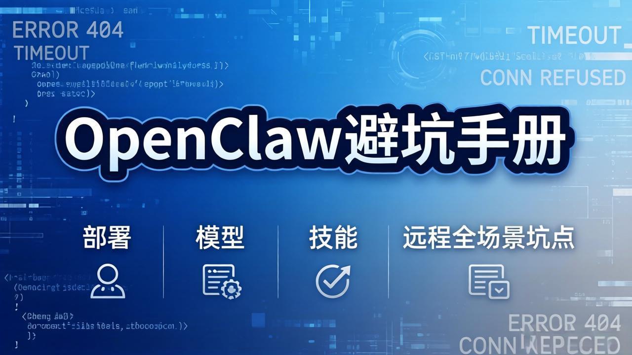 OpenClaw避坑手册：部署+模型+技能+远程全场景坑点，一次性给你说全，少走弯路-天韵资源网