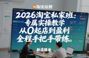 2026淘宝私家班：专属实操教学，从0起店到盈利，全程手把手带练(更新26年3月)-天韵资源网