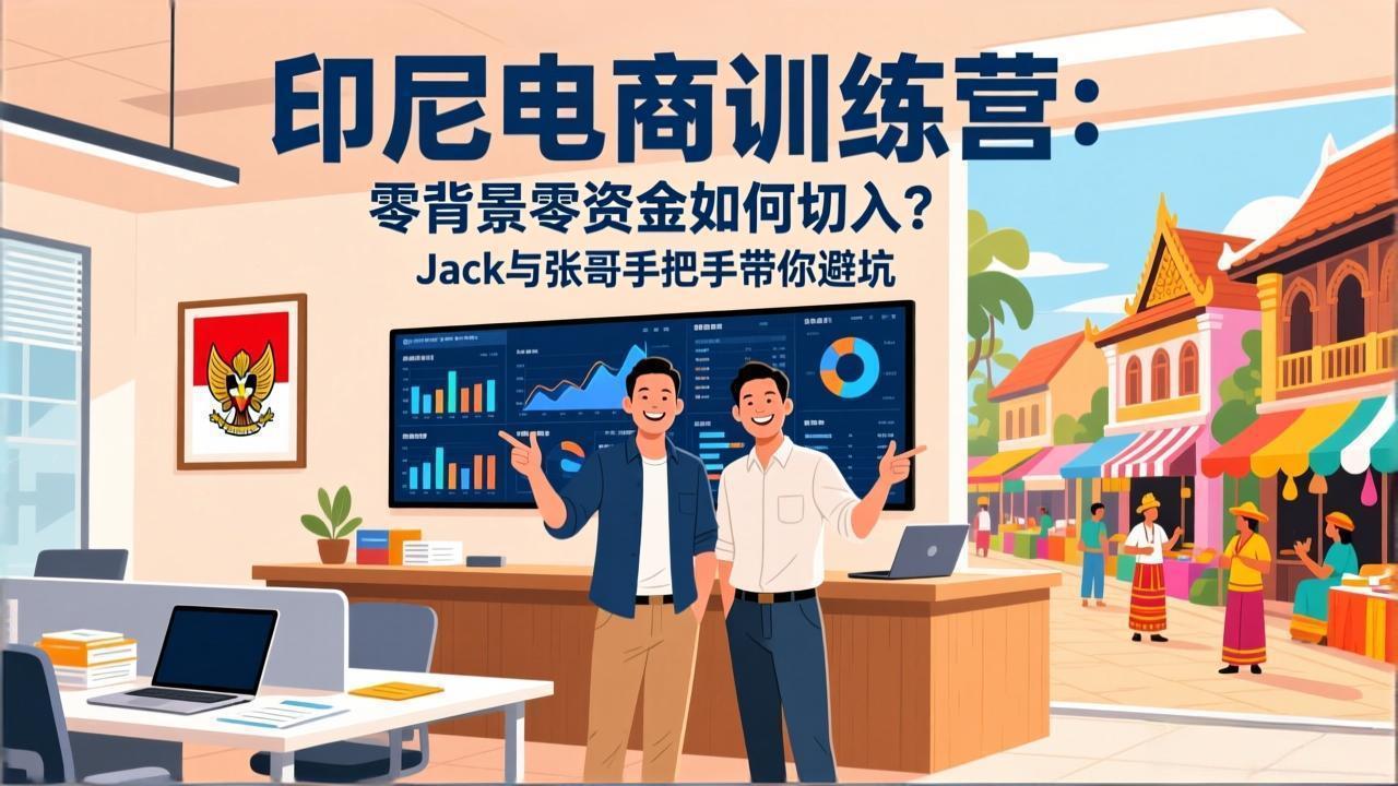 印尼电商训练营：零背景零资金如何切入？Jack与张哥手把手带你避坑-天韵资源网