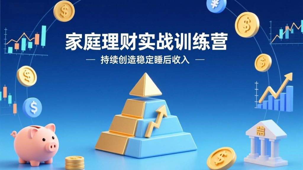 家庭理财实战训练营:从0到1建体系,三阶进阶层层递进,助你持续创造稳定睡后收入-天韵资源网