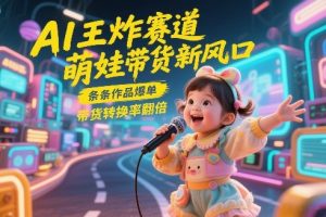 AI王炸赛道，萌娃带货新风口，条条作品爆单，带货转换率翻倍，核心逻辑拆解-天韵资源网