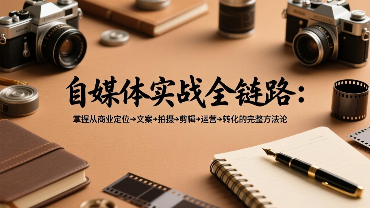 自媒体实战全链路：掌握从商业定位→文案→拍摄→剪辑→运营→转化的完整方法论-天韵资源网