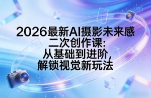 2026最新AI摄影未来感二次创作课:从基础到进阶,解锁视觉新玩法-天韵资源网
