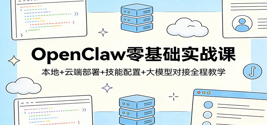 OpenClaw零基础实战课:本地+云端部署+技能配置+大模型对接全程教学-天韵资源网