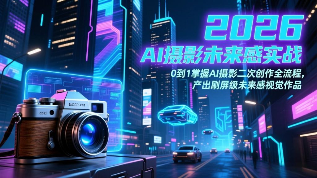 2026 AI摄影未来感实战:0到1掌握AI摄影二次创作全流程,产出刷屏级未来感视觉作品-天韵资源网