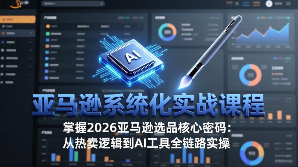 亚马逊系统化实战课-更新3月：2026最新选品方法论，从热卖原因分析到AI作图，提升选品成功率-天韵资源网