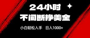 24小时不间断挣美金，小白轻松上手，日入1000+-天韵资源网