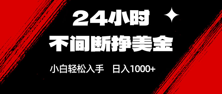 24小时不间断挣美金，小白轻松上手，日入1000+-天韵资源网