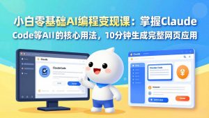 小白零基础AI编程变现课：掌握Claude Code等AI工具的核心用法，10分钟生成完整网页应用-天韵资源网