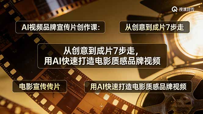 AI视频品牌宣传片创作课：从创意到成片7步走，用AI快速打造电影质感品牌视频-天韵资源网