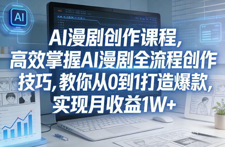 某社群AI漫剧创作课程，高效掌握AI漫剧全流程创作技巧，教你从0到1打造爆款，实现月收益1W+-天韵资源网