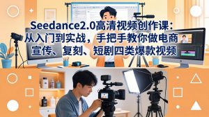 Seedance2.0高清视频创作课：从入门到实战，手把手教你做电商、宣传、复刻、短剧四类爆款视频-天韵资源网