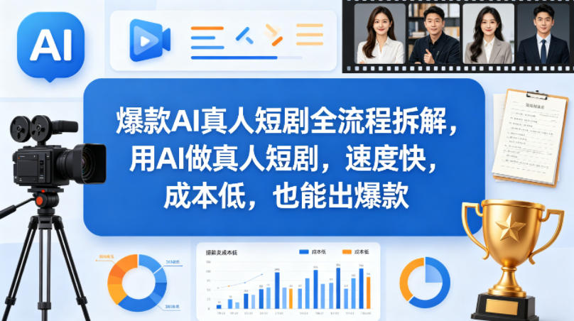 爆款AI真人短剧全流程拆解，用AI做真人短剧，速度快，成本低，也能出爆款-天韵资源网