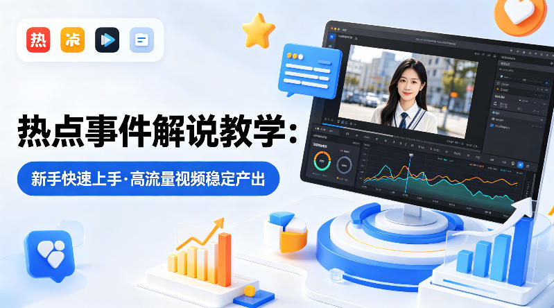 某大V的热点事件解说教学，新手也能快速上手，稳定产出高流量解说视频-天韵资源网