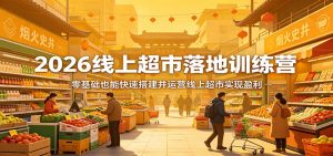 2026线上超市落地训练营，零基础也能快速搭建并运营线上超市实现盈利-天韵资源网