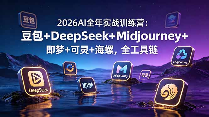 2026AI全年实战训练营：豆包+DeepSeek+Midjourney+即梦+可灵+海螺，全工具链-天韵资源网