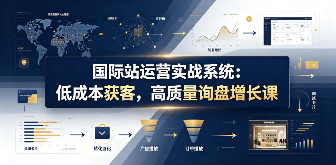 国际站运营实战系统：低成本获客，高质量询盘增长课(更新26年)-天韵资源网