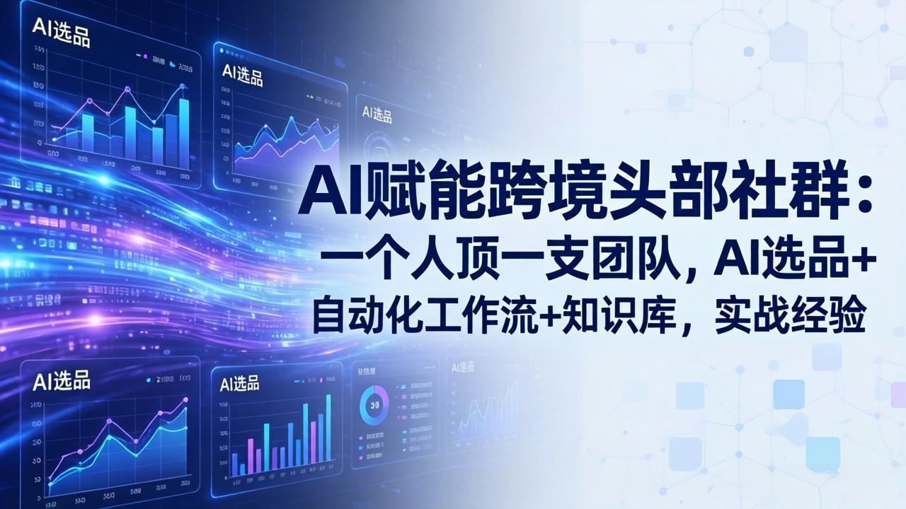 AI赋能跨境头部社群-更新6月：一个人顶一支团队，AI选品+自动化工作流+知识库，实战经验-天韵资源网