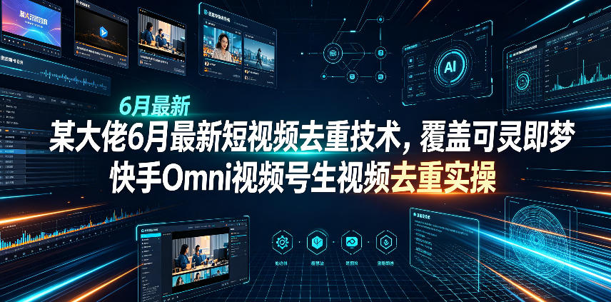某大佬6月最新短视频去重技术,覆盖可灵即梦快手Omni视频号生视频去重实操-天韵资源网
