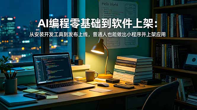 AI编程零基础到软件上架：从安装开发工具到发布上线，普通人也能做出小程序并上架应用商店-天韵资源网