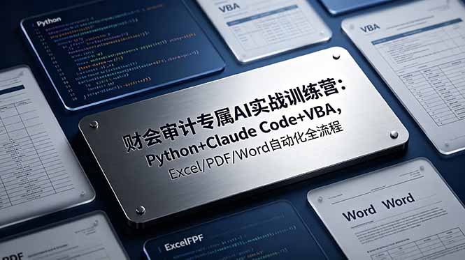 财会审计专属 AI实战训练营：Python+Claude Code+VBA，Excel/PDF/Word自动化全流程-天韵资源网