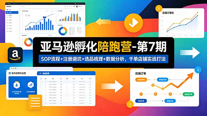 亚马逊孵化陪跑营-第7期：SOP流程+注册避坑+选品梳理+数据分析，千单店铺实战打法(更新0625-天韵资源网