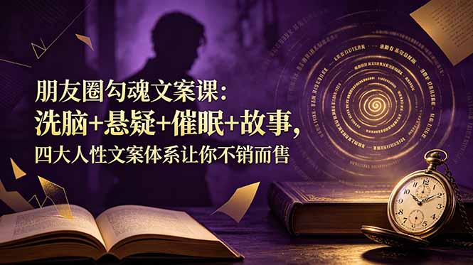 朋友圈勾魂文案课：洗脑+悬疑+催眠+故事，四大人性文案体系让你不销而售-天韵资源网