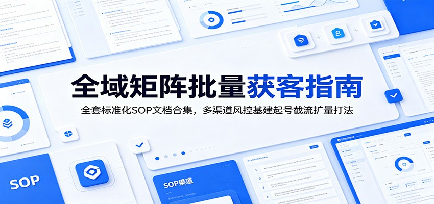 全域矩阵批量获客指南：全套标准化SOP文档合集，多渠道风控基建起号截流扩量打法-天韵资源网